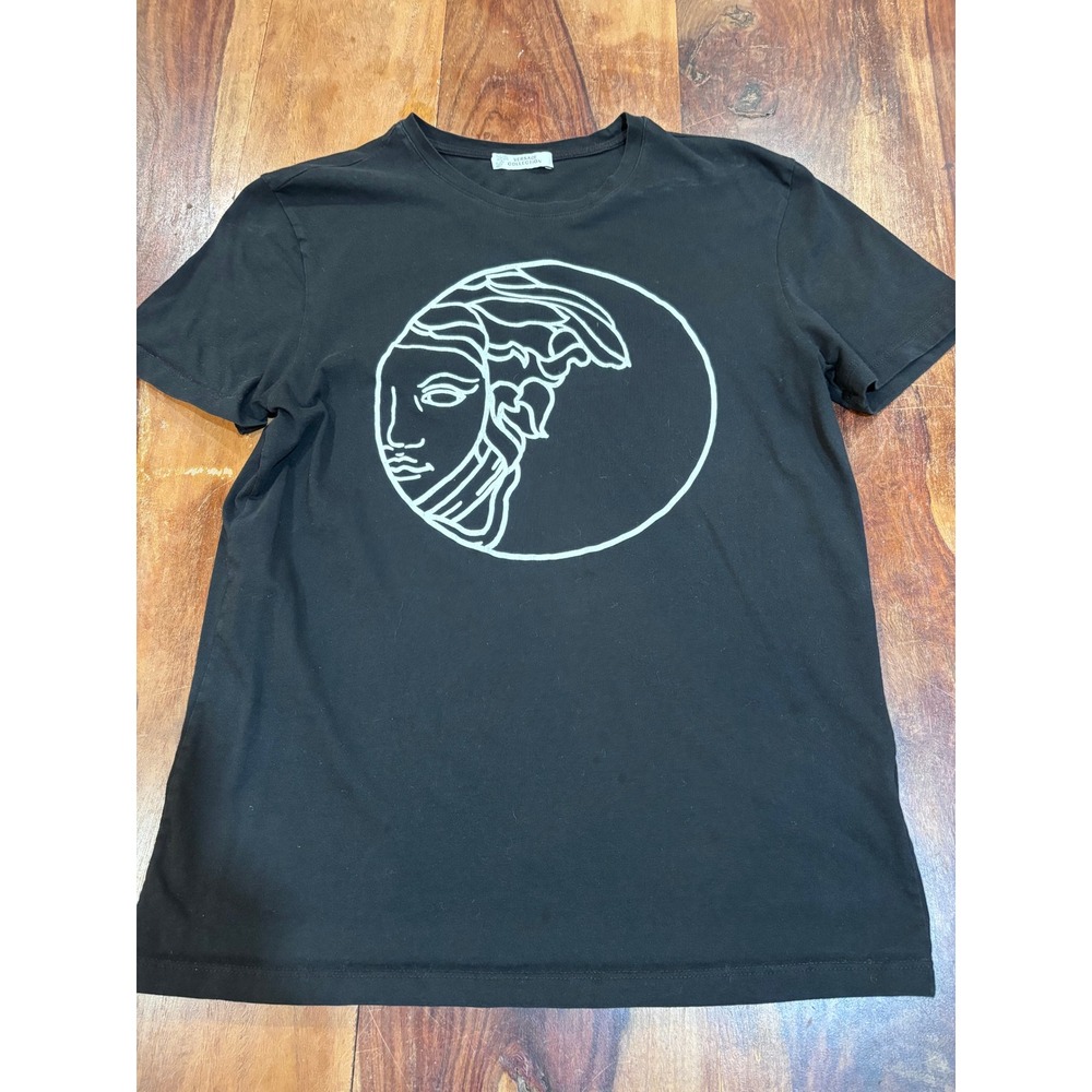 VERSACE COLLECTION t-shirt mens/unisex sz S black medusa outline graphic tee